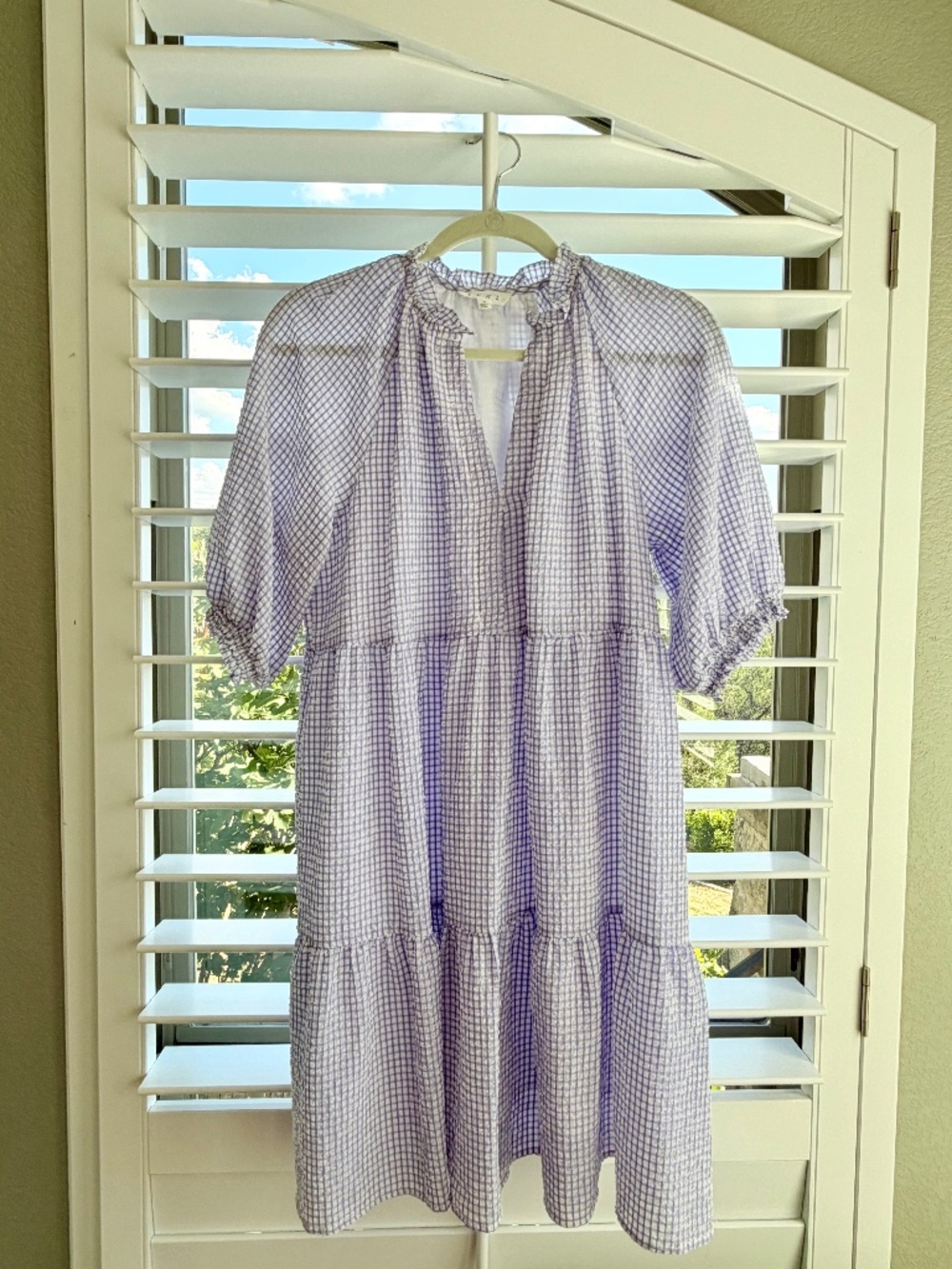 THML Purple and White Plaid Dress, Size M